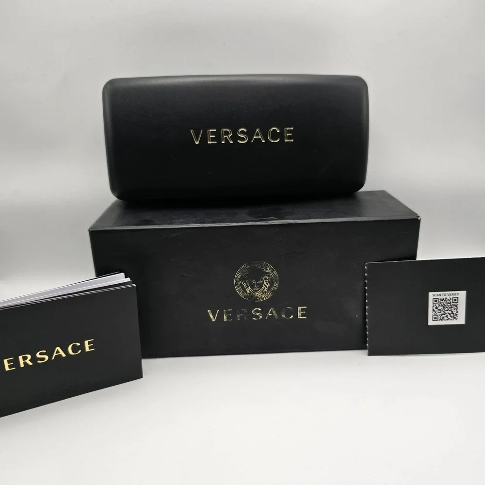 Versace VE4425U 314/87 White Gold Medusa Shield Sunglasses 53mm Italy NWOT